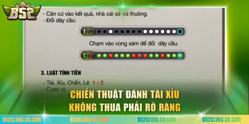 Chiến thuật đánh tài xỉu không thua phải rõ ràng