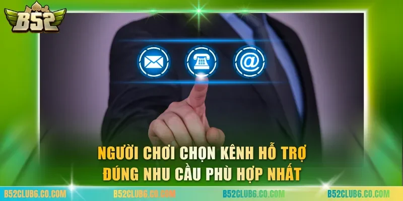 Người chơi chọn kênh hỗ trợ đúng nhu cầu phù hợp nhất