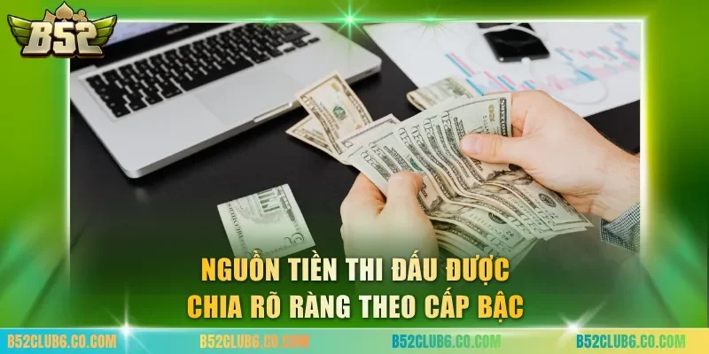 Nguồn tiền thi đấu được chia rõ ràng theo cấp bậc